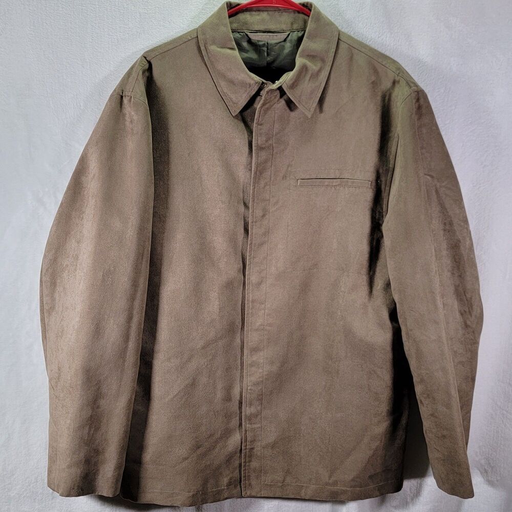 SLATE & STONE Slates Men's XL Brown Tan Faux Suede Lined Button Work Jacket - Picture 1 of 10